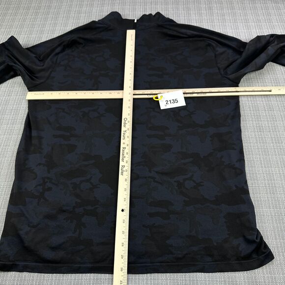 UNRL Golf Shirt Mens XXL Blue Camo 1/4 Zip Pullover Performance Stretch Quarter* - Picture 6 of 11